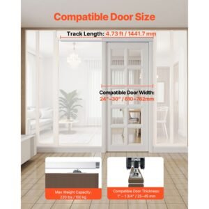 sliding pocket door hardware track kit, 4.73 ft heavy duty pocket door hardware kit, commercial grade pocket door hardware and track set for 24" 30" wide single door