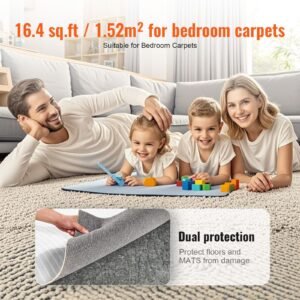 slip resistant rug pad protective cushioning carpet pad 5' x 8' 1/4"thick dual surface polyester felt + latex gray 3 4m² area carpet padding rug cushion safe for all floors