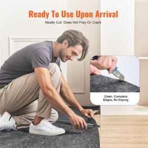 slip resistant rug pad protective cushioning carpet pad 8' x 10' 1/4"thick dual surface polyester felt + latex gray 7 8m² area carpet padding rug cushion safe for all floors