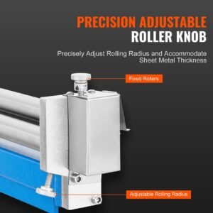slip roll machine, 12.6 inches forming width in 20 gauge capacity, sheet metal slip roller rolling bending machine, with 2 detachable rollers for low carbon steel copper aluminum alloy sheet