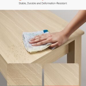 small desk with drawers, kids desk for bedroom, modern simple study table for drawing, reading, writing, rectangle mdf furniture study storage table for home, office, light wood