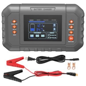 Smart Battery Charger, 35-Amp, Lithium LiFePO4 Lead-Acid (AGM / Gel / SLA) Car Battery Charger with LCD Display, Trickle Charger Maintainer Desulfator for Boat Motorcycle Lawn Mower Deep Cycle