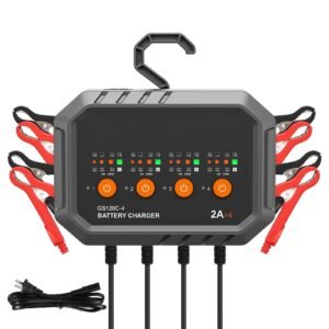 Smart Battery Charger, 8-Amp, LiFePO4 Lead-Acid (AGM / Gel / SLA) Car Battery Charger, Fully-Automatic Charger Maintainer for Boat Motorcycle Lawn Mower Golf Cart Marine Deep Cycle