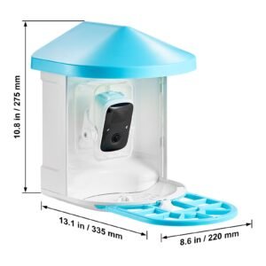 smart bird feeder with camera, 2k hd ai identify 10,000+ bird species, solar powered bird watching camera with auto capture & instant notify, wireless outdoor ideal gift for bird lovers (green)