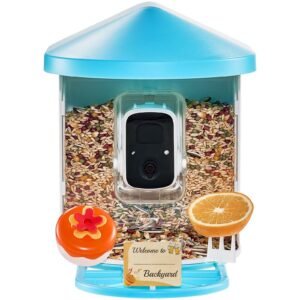 smart bird feeder with camera, 2k hd ai identify 10,000+ bird species, solar powered bird watching camera with auto capture & instant notify, wireless outdoor ideal gift for bird lovers (green)