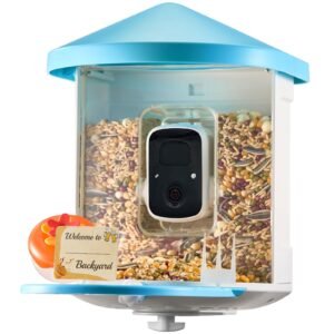 smart bird feeder with camera, 2k hd ai identify 10,000+ bird species, solar powered bird watching camera with auto capture & instant notify, wireless outdoor ideal gift for bird lovers (green)