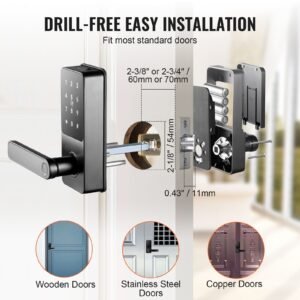 smart lock, 5 in 1 smart door knob, fingerprint deadbolt with app control, bluetooth smart lock, keyless entry door lock with handle, biometric door lock, keypad digital door lock for front door