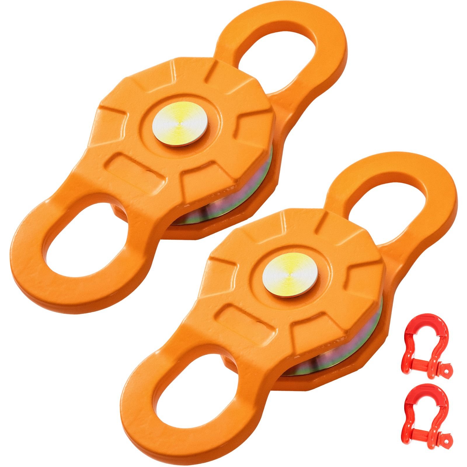 snatch block, 11t/25,000 lbs working load limit, heavy duty winch pulley for 0.55"/14 mm synthetic rope or soft shackles, off road recovery accessories for tractor, truck, atv & utv, 2 packs