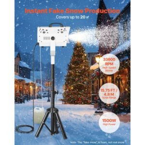 snow machine 1200w snow making machine with height adjustable stand