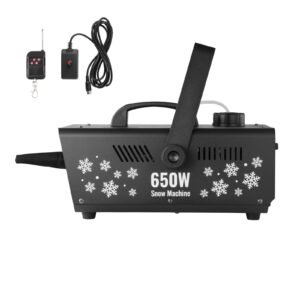 Snow Machine, 650W Wireless Remote Control Snow Maker Machine with 1L Tank High Output Portable Premium Artificial Snowflake Machines for Christmas Holidays Parties Wedding Stage Effect