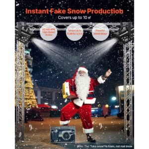 snow machine, 800w handheld/hanging snow maker, portable wireless remote snowmaking machine with 1l tank & handle, outdoor & indoor snowflake maker for christmas party stage effect