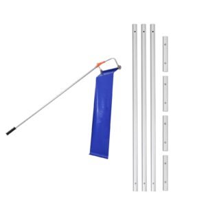 Snow Roof Rake, 17 in Aluminum Blade, 4.1-17.2 ft Adjustable Roof Snow Scraper with Wheels & Slide, Lightweight Snows Removal Tool for House Rooftop Leaves Debris Clearing