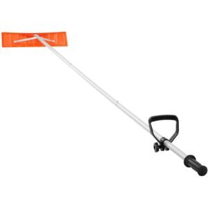 Snow Roof Rake, 25" Plastic Blade Snow Removal Tool, 21ft Reach Aluminium Handle, Superior Roof Shovel with Anti-Slip Handle Grip, Easy to Setup & Use for House Roof, Car Snow, Wet Leaves