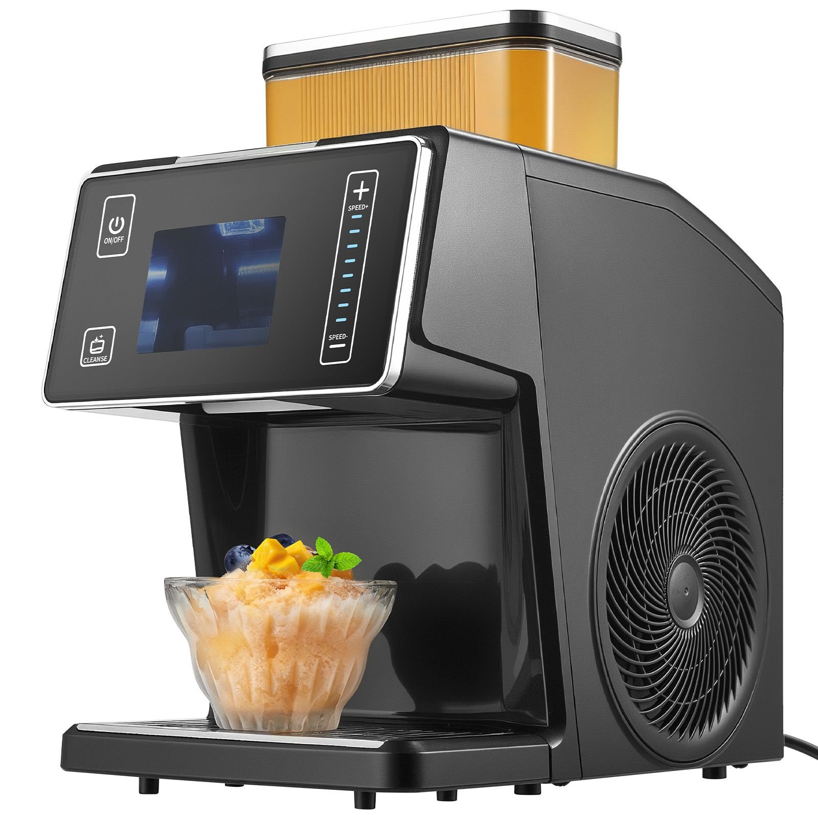 snowflake ice machine, 44lbs/24h snowflake ice maker, ice shaver machine with stainless steel blade, electric snow cone maker with 0.2 gal tank, 60s fast pre cooling, for home & small gatherings
