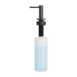 soap dispenser for kitchen sink, stainless steel built in sink soap dispenser with 17oz refillable bottle, countertop dish soap dispenser with 360° rotation pump head, for kitchen bathroom