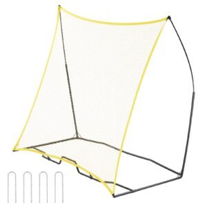 Soccer Rebounder, Portable Soccer Trainer, 7x7FT Iron & Polyester Soccer Practice Equipment, Sports Football Rebounder Wall with Portable Bag, Perfect for Team Solo Training, Passing, Volley
