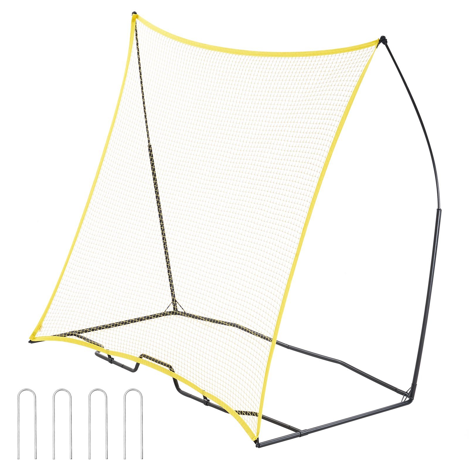 soccer rebounder, portable soccer trainer, 7x7ft iron & polyester soccer practice equipment, sports football rebounder wall with portable bag, perfect for team solo training, passing, volley