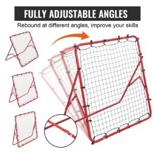 soccer rebounder rebound net, kick back 39"x39", portable football training gifts, aids & equipment for kids teens & all ages, easy set up & perfect storage