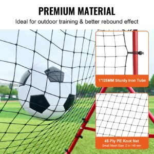 soccer rebounder rebound net, kick back 39"x39", portable football training gifts, aids & equipment for kids teens & all ages, easy set up & perfect storage