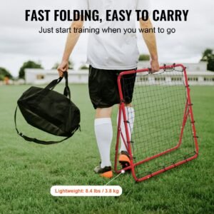 soccer rebounder rebound net, kick back 39"x39", portable football training gifts, aids & equipment for kids teens & all ages, easy set up & perfect storage