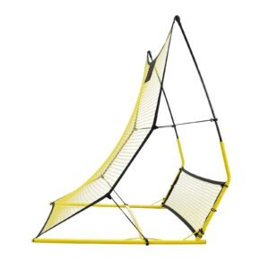 soccer trainer, 2 in 1 portable soccer rebounder net, 71"x40" iron soccer practice equipment, sports football rebounder wall with portable bag, perfect for team solo training, passing, volley