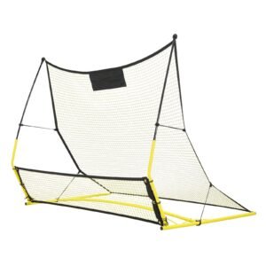 soccer trainer, 2 in 1 portable soccer rebounder net, 71"x40" iron soccer practice equipment, sports football rebounder wall with portable bag, perfect for team solo training, passing, volley