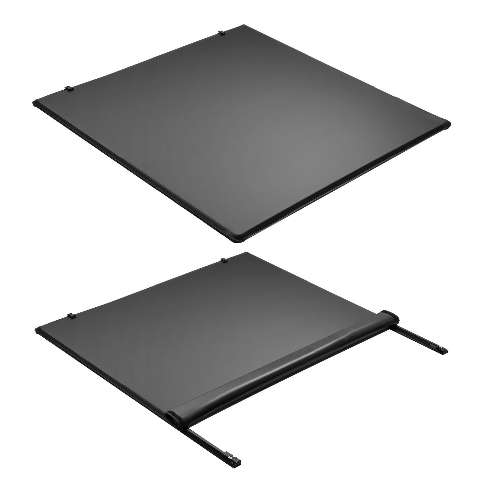 soft roll up truck bed tonneau cover, compatible with 2014 2018 chevy silverado/gmc sierra 1500 (2019 ld/limited), fits 5.8 ft (5 ft 9 in/69 in) bed, pvc tonneau cover with aluminum alloy bars