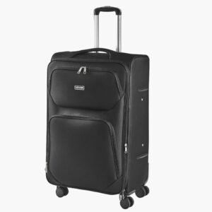 Softside Expandable Luggage with Spinner Wheels, 28-Inch Softside Checked Large Luggage, Lightweight Checked Suitcase with Expandable Zippered Pocket and TSA Lock, Black