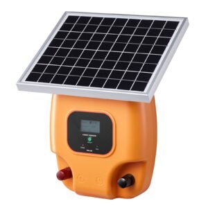 solar fence charger, 0.6j 8kv solar powered fence charger, 1.86 miles range, electric fence energizer kit, keep out predators, 4 5 days runtime, for livestock, poultry, garden protection