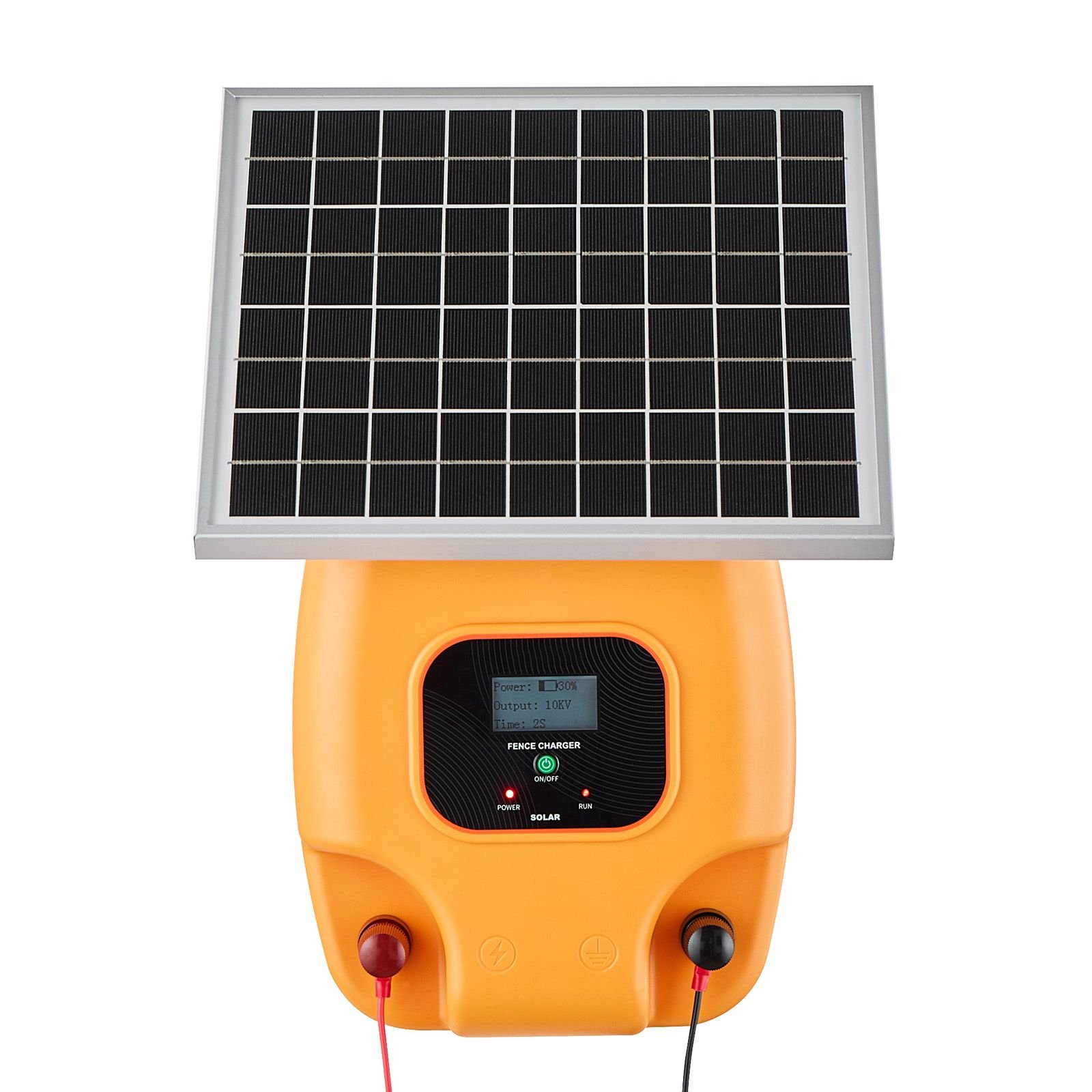 solar fence charger, 1j 10kv solar powered fence charger, 1.86 miles range, electric fence energizer kit, keep out predators, 3 days runtime, for livestock, poultry, garden protection