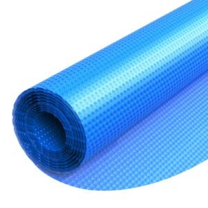Solar Pool Cover, 33 ft Round Pool Bubble Cover, 8 Mil Pools Solar Blanket with Bubble & PE Material, Daytime Heat Absorption, Nighttime Heat Retention, Heat Retaining Solars Covers, Blue
