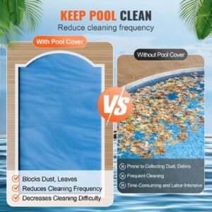 solar pool cover, 40 x 20 ft rectangle solar blanket for pools, inground above ground swimming pool solar cover, 12 mil solar covers blue