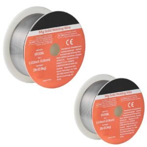 Solid MIG Welding Wire, ER308L 0.03-inch 2 LBS, Low Spatter Stainless Steel Welding Wire with High Feedability for All-Position Gas Shielded Welding