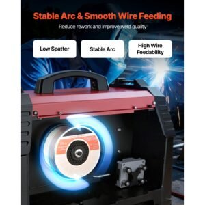 solid mig welding wire, er70s 6 0.023 inch 10 lbs, low spatter mild steel welding wire with high deoxidizers for all position gas shielded welding
