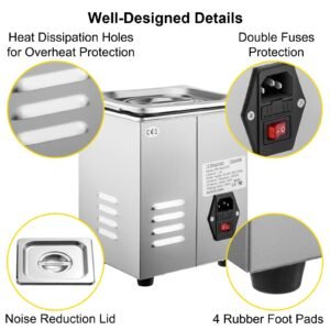 sonic cleaner 2l digital ultrasonic parts cleaner with timer 40khz professional 304 stainless steel sonic cleaner 110v for jewelry watch glasses diamond eyeglass small parts cleaning