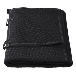 sound dampening blanket, 96" x 80", extra large studio grommeted soundproof blanket with grommets, light blocker for door acoustic noise blocking blanket studio sound absorption sheet, black