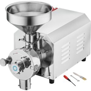Soybean Grinder Commercial Grinding Machine for Spices 2200W Corn Mill Grinder 50 KG/H Stainless Steel Corn Grinder Industrial Flour Milling Machine for Pepper Soybean Peanut Corn Grains