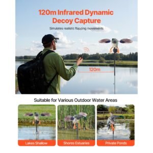 spinning wing motion duck decoys, outdoor teal decoys for hunting, floating duck for pool, pond, and lake, realistic plastic duck hunting decoy, garden yard decoration, easy to carry, 1 pack