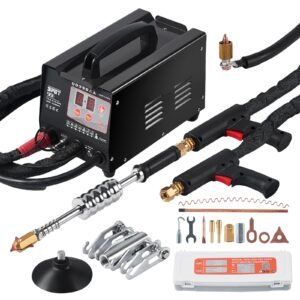 Spot Welder Dent Puller, 3KW Stud Welder Dent Repair Kit with 2 Welding Guns, Auto/Manual Welding & 7 Modes, 110V Auto Body Spot Welding Dent Repair Machine for Car, Truck Dent Repair