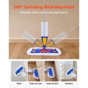 spray mop, with 3 washable pads for dry and wet floor cleaning and a 27oz refillable water tank, microfiber dust wet mop & twisted cotton dry mop, commercial home use for tiles/vinyl/wood floor