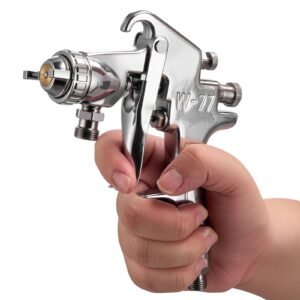 spray paint pressure pot, 0.5 gal/2 l pressure pot paint sprayer, φ1.8mm + φ3mm two spray guns central pneumatic sprays gun with two 9.8 ft/3 m hoses for furniture, car, fence, max 45 psi