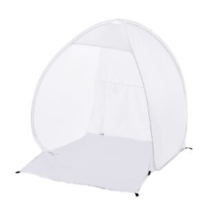 spray paint shelter, 40 x 35 x 40 in pop up portable spray paint tent with built in floor, exhaust window and storage bag, foldable paint booth for furniture, diy hobby tool painting station