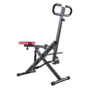Squat Machine, Deep Squat Rowing Machine for Home, Easy Setup & Foldable Exercise Equipment, Glute Trainer Machine with 12-Gear Adjustable Resistance, Glutes & Leg Home Workout Machine, Black