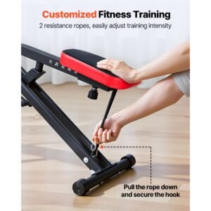 squat machine, deep squat rowing machine for home, easy setup & foldable exercise equipment, glute trainer machine with 2 high strength resistance bands, glutes & leg home workout machine, black