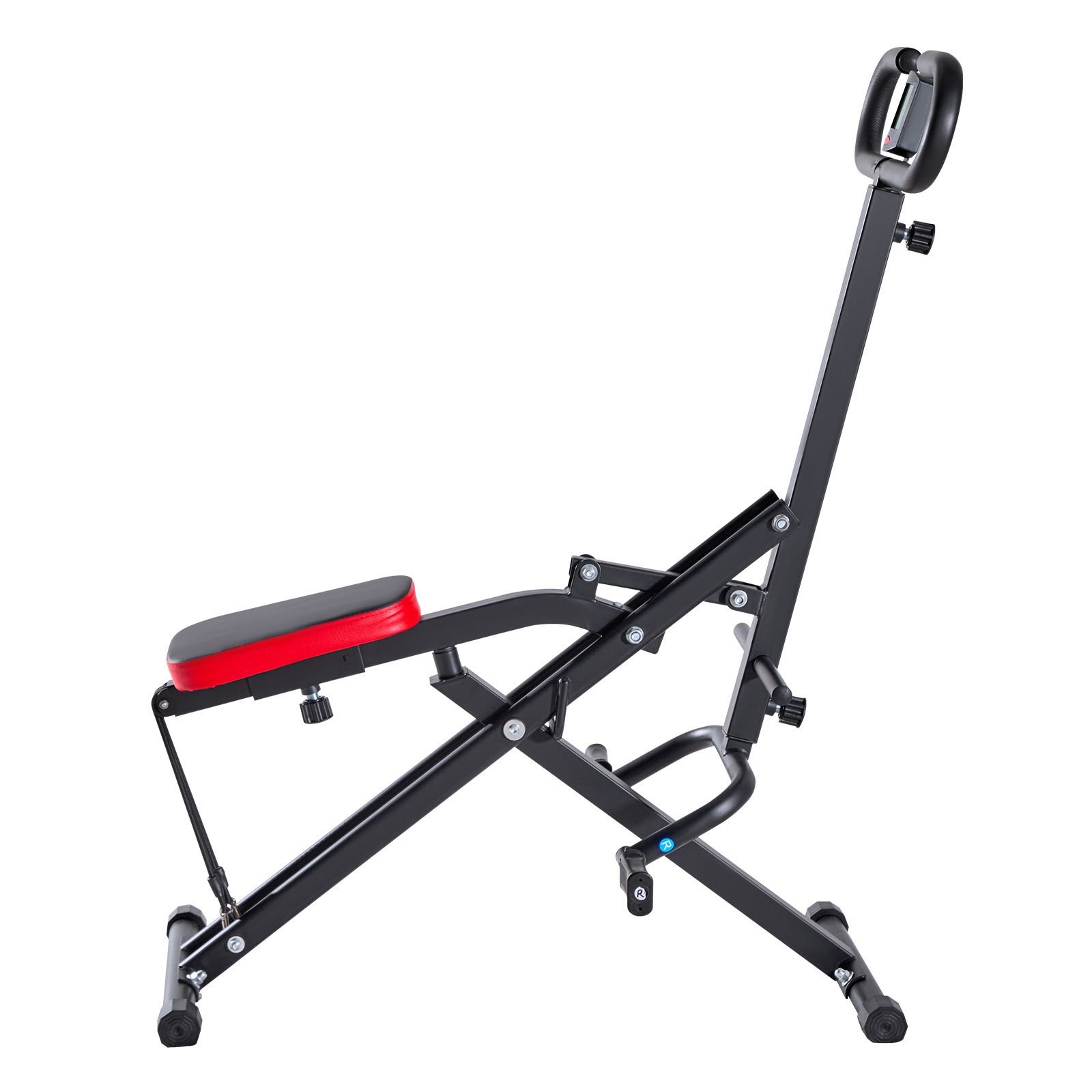 squat machine, deep squat rowing machine for home, easy setup & foldable exercise equipment, glute trainer machine with 3 high strength resistance bands, glutes & leg home workout machine, black