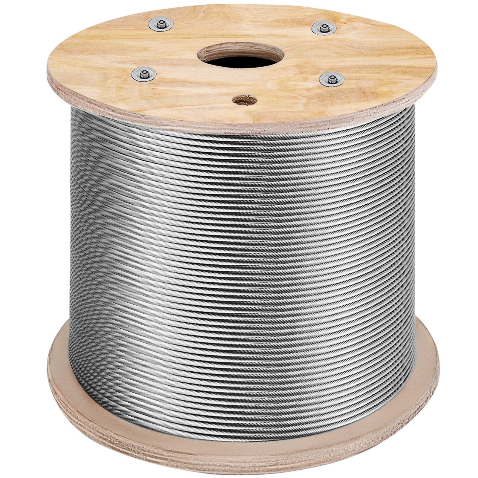 stainless steel cable 3/16"x 1000ft, t316 marine grade deck cable railing, 1x19 strands construction braided aircraft cable for deck rail string lights hanging porch fence diy baluster
