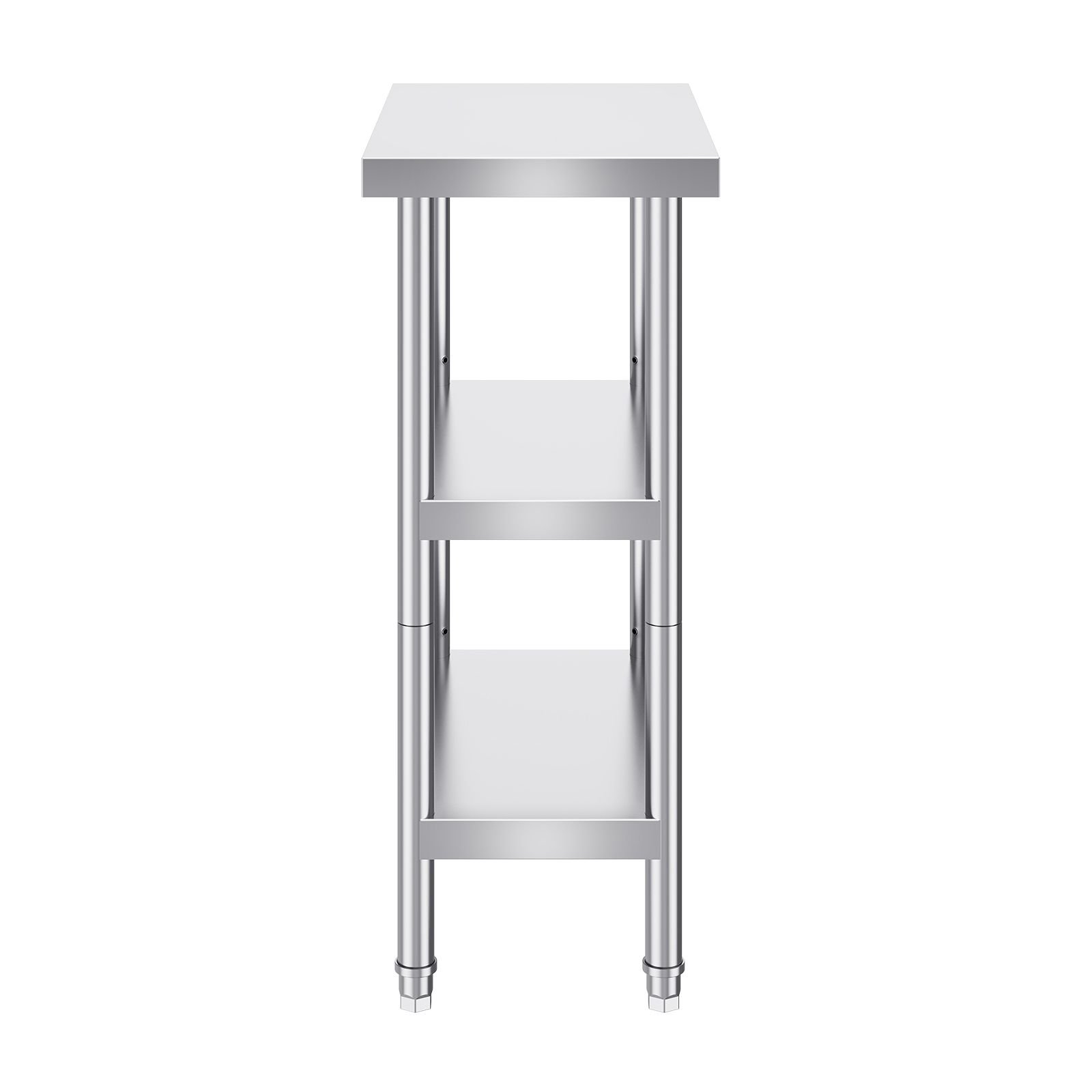 stainless steel food prep table, 14 x 24 x 34 inch commercial kitchen worktable, with 2 adjustable undershelf, heavy duty prep table metal work table for bbq, kitchen, home, and garage