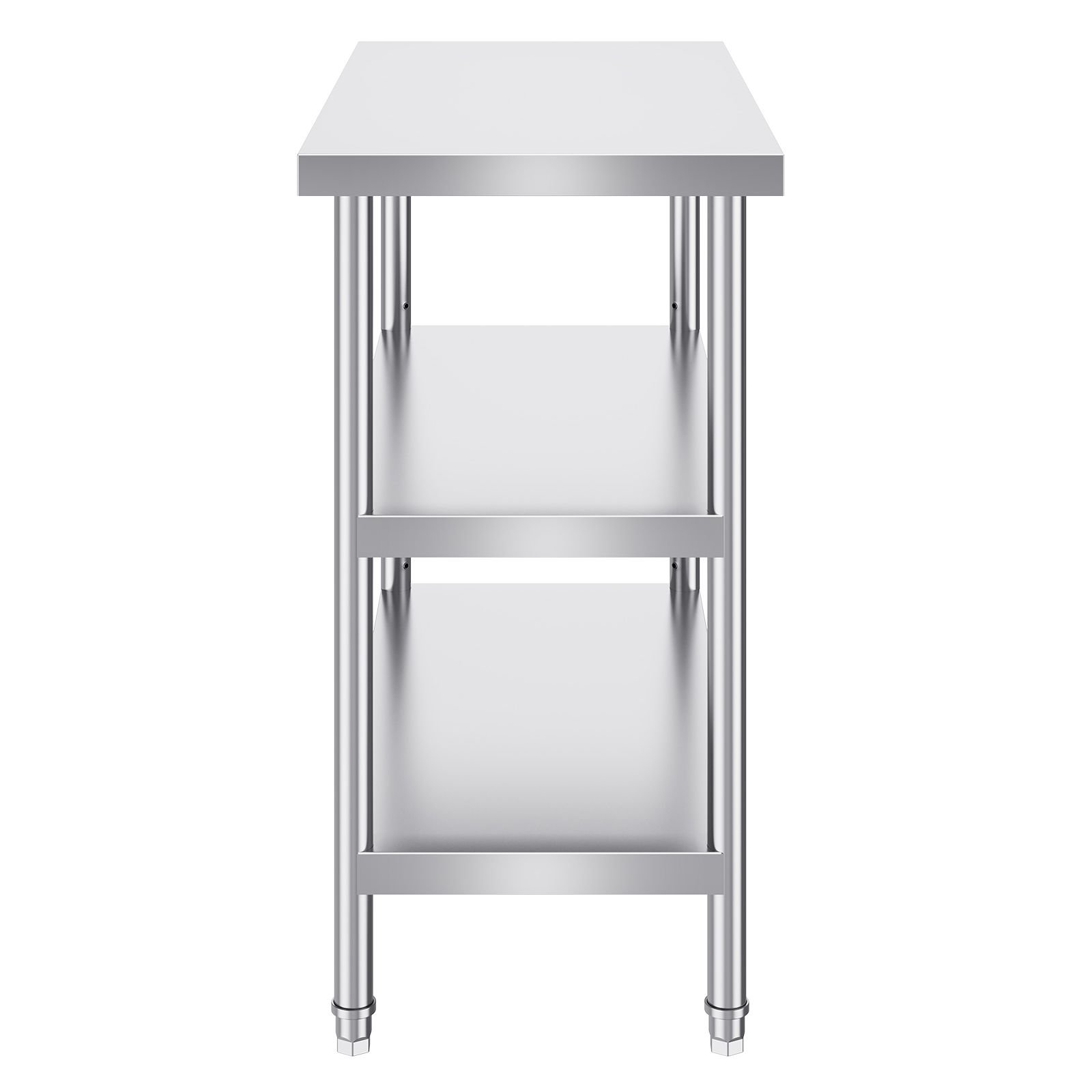 stainless steel food prep table, 18 x 36 x 34 inch commercial kitchen worktable, with 2 adjustable undershelf, heavy duty prep table metal work table for bbq, kitchen, home, and garage