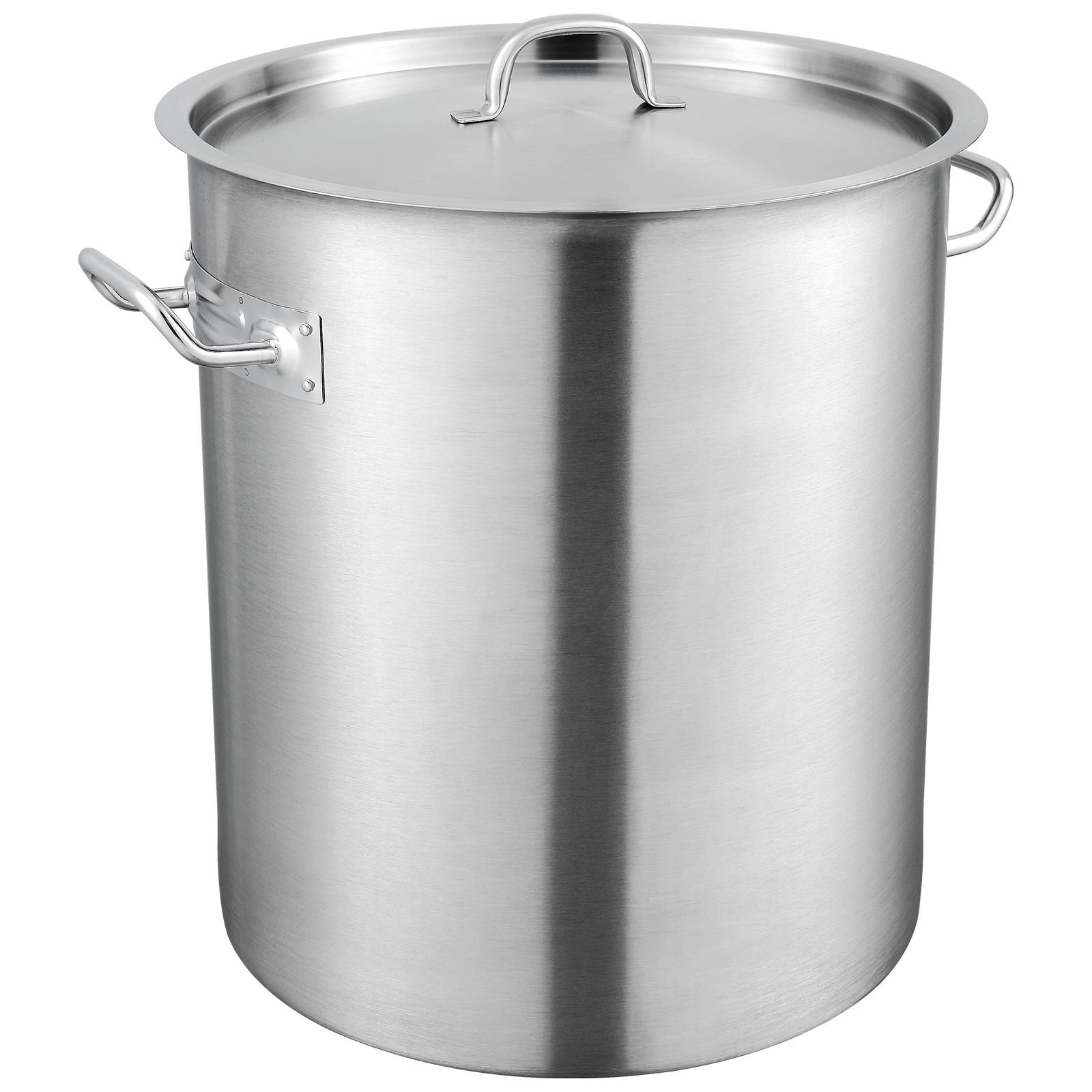 stainless steel stockpot, 42 quart large cooking pots, multipurpose cookware sauce pot with lid & handle, heavy duty commercial grade stock pot, sanding treatment, for large groups events silver