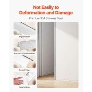 stainless steel wall corner protector, 1 x 1 x 48 inch, 10 pack metal corner guards, 304 stainless steel edge trim 90 degree angle for home,office,commercial wall protection, with 3m tape